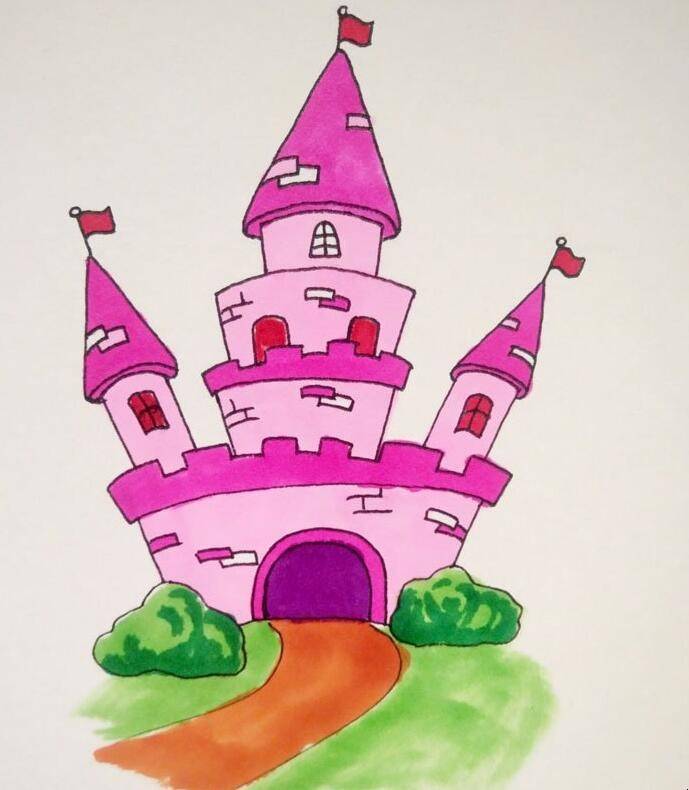 美丽的城堡怎么画