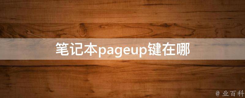 笔记本pageup键在哪