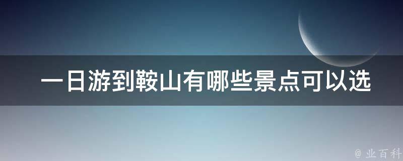  一日游到鞍山有哪些景点可以选择？价格如何？