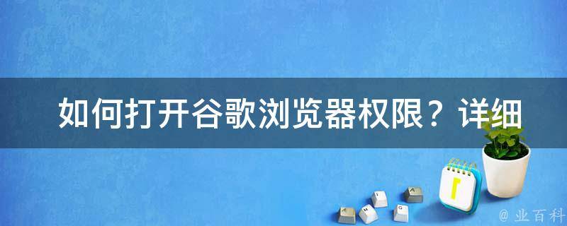  如何打开谷歌浏览器权限？详细步骤及注意事项