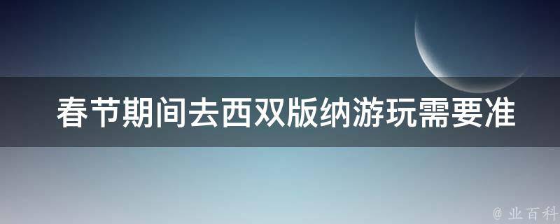  春节期间去西双版纳游玩需要准备哪些物品？