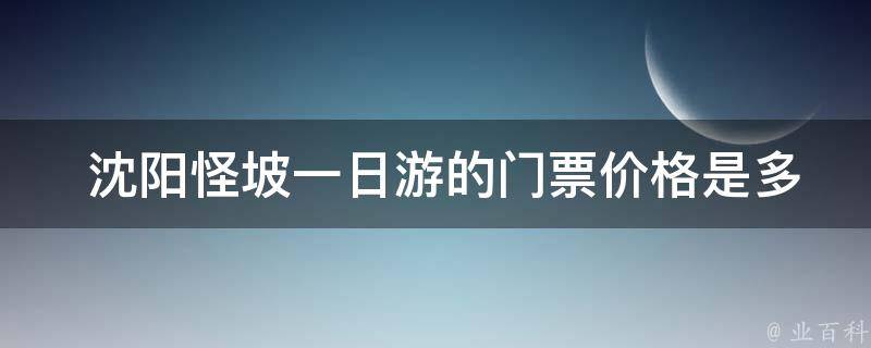  沈阳怪坡一日游的门票价格是多少？