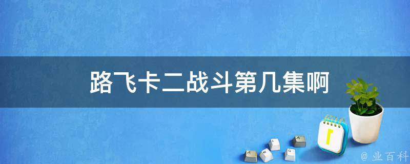  路飞卡二战斗第几集啊 