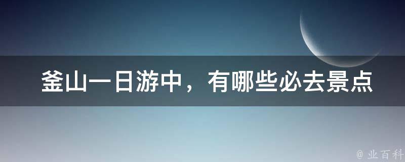  釜山一日游中，有哪些必去景点适合家庭游客？