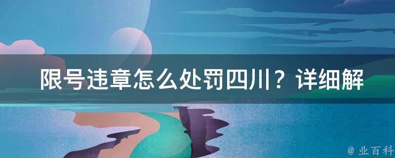  限号违章怎么处罚四川？详细解析和指南在这里！