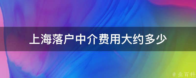 上海落户中介费用多少（留学生落户上海中介费用）