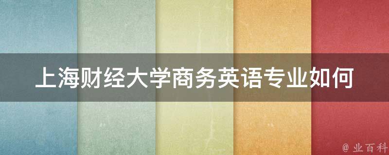 上海财经大学商务英语专业如何 