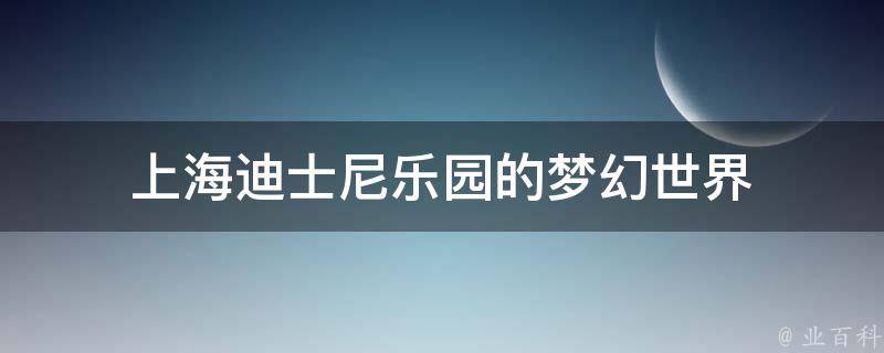 上海迪士尼乐园的梦幻世界 