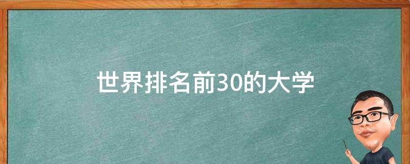 世界排名前30的大学 