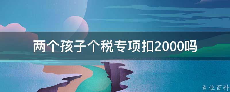 两个孩子个税专项扣2000吗(如何正确享受个税优惠政策)