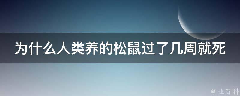 为什么人类养的松鼠过了几周就死 