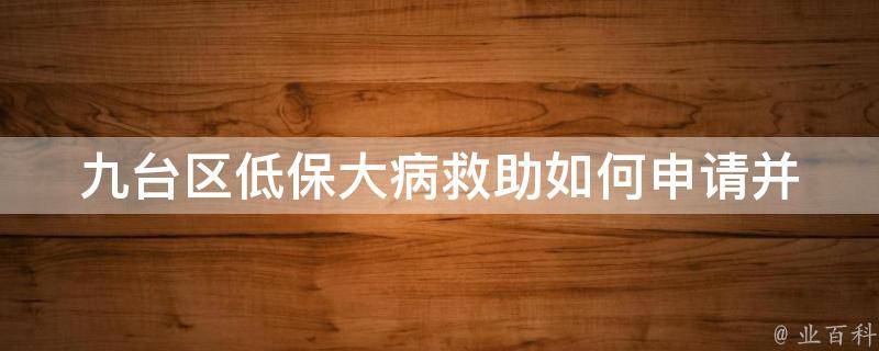 九台区低保大病救助(如何申请并获得资助)