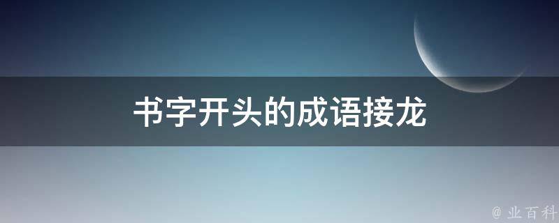 书字开头的成语接龙 