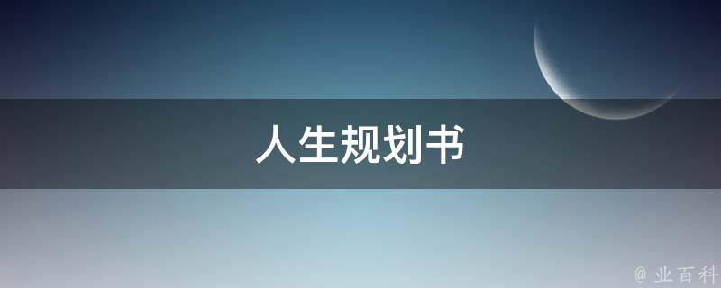 人生规划书 