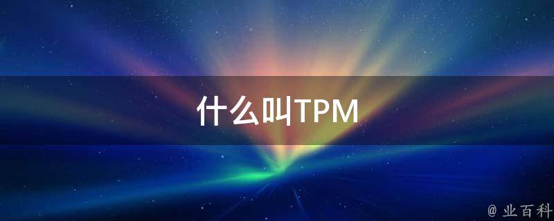 什么叫TPM 