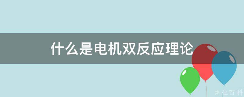 什么是电机双反应理论 