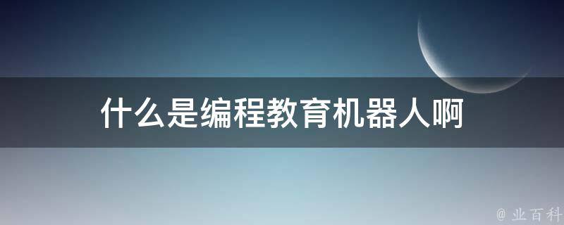 什么是编程教育机器人啊 