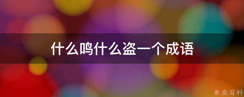 什么鸣什么盗一个成语 