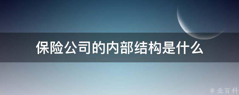 保险公司的内部结构是什么 