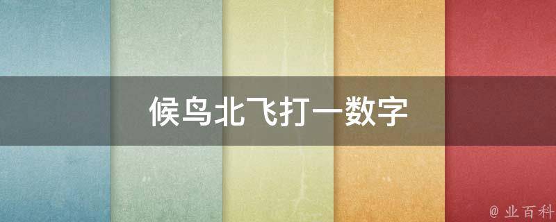 候鸟北飞打一数字