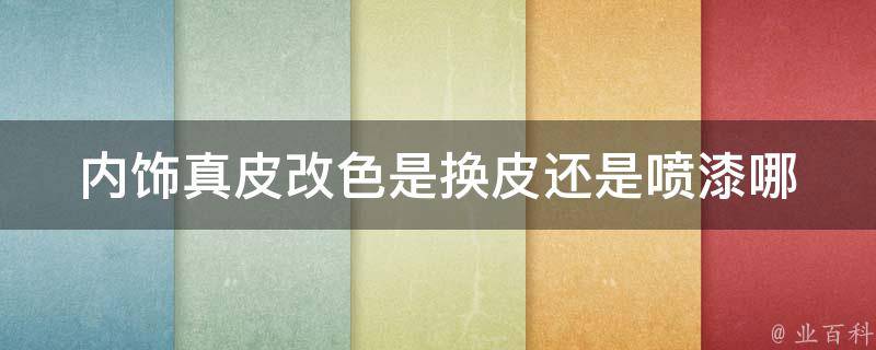 内饰真皮改色是换皮还是喷漆_哪种方式更好？