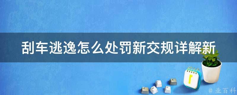 刮车逃逸怎么处罚新交规_详解新规定、法律法规、罚款金额等