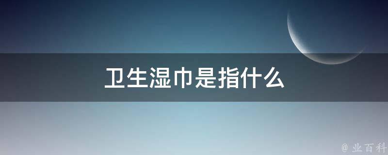 卫生湿巾是指什么 