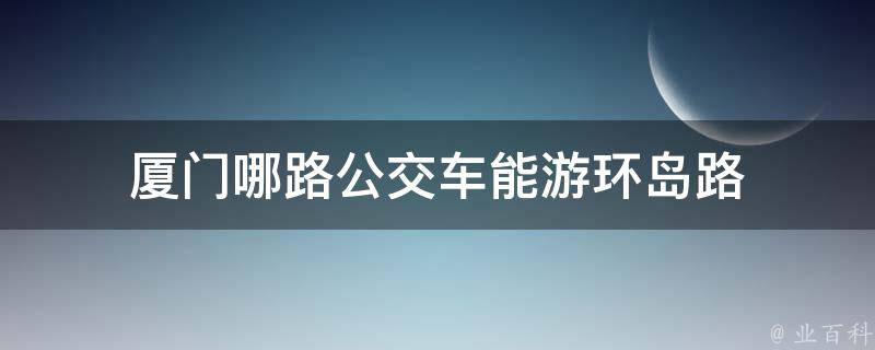 厦门哪路公交车能游环岛路 