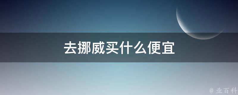 去挪威买什么便宜 