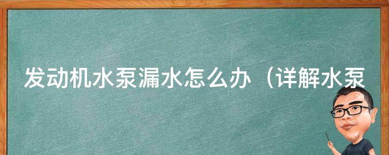 发动机水泵漏水怎么办_详解水泵漏水原因及修理方法