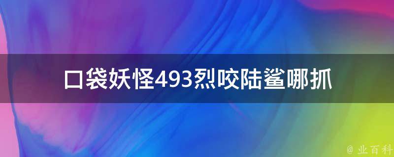 口袋妖怪493烈咬陆鲨哪抓 