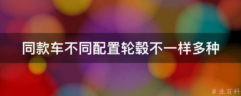 同款车不同配置轮毂不一样(多种轮毂选择让你的车更加个性化)