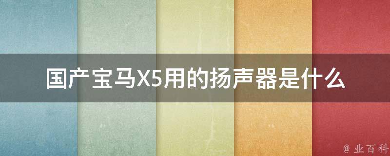 国产宝马X5用的扬声器是什么_原装音响配置详解