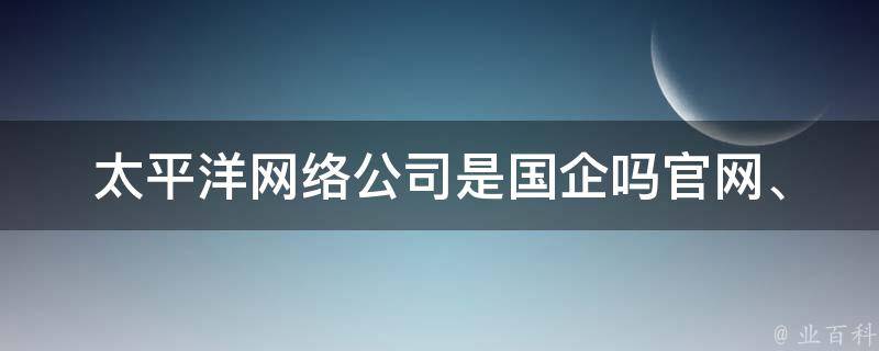 太平洋网络公司是国企吗_官网、股票、背景介绍