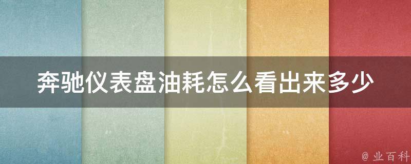 奔驰仪表盘油耗怎么看出来多少_详解奔驰油耗显示、油量计算及省油技巧