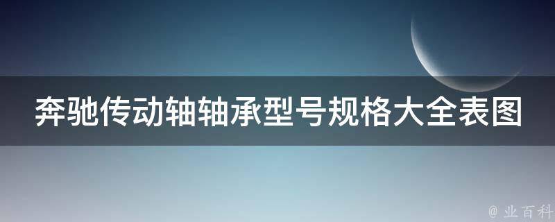 奔驰传动轴轴承型号规格大全表图