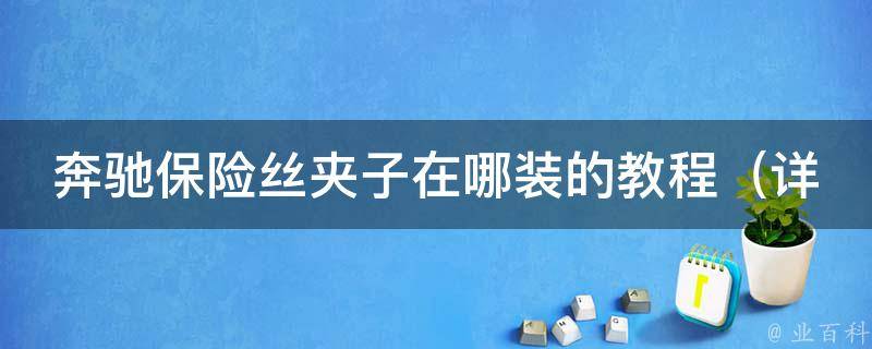 奔驰保险丝夹子在哪装的教程_详细图解，让你轻松搞定