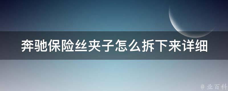 奔驰保险丝夹子怎么拆下来(详细图解教程，快速解决汽车故障)