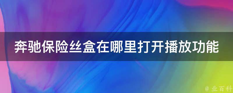 奔驰保险丝盒在哪里打开播放功能呢