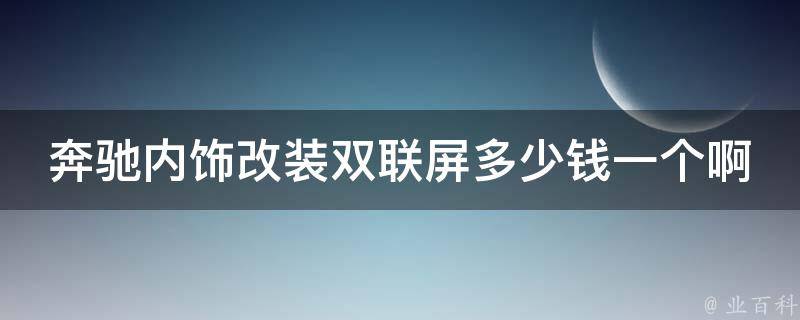 奔驰内饰改装双联屏多少钱一个啊