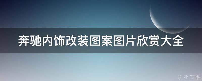 奔驰内饰改装图案图片欣赏大全(超炫酷设计，让你的奔驰内饰与众不同！)