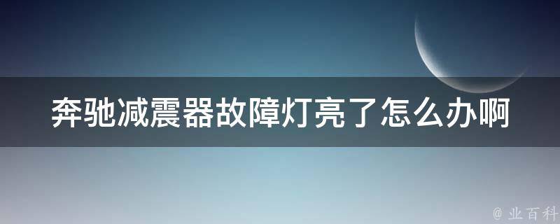 奔驰减震器故障灯亮了怎么办啊