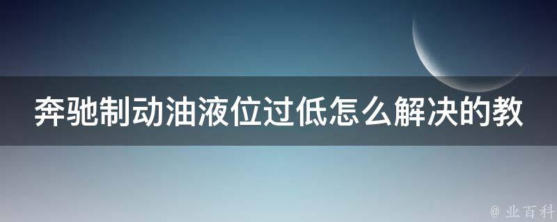 奔驰制动油液位过低怎么解决的教程图片