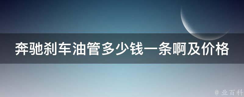 奔驰刹车油管多少钱一条啊及**(奔驰原厂配件**表及购买指南)