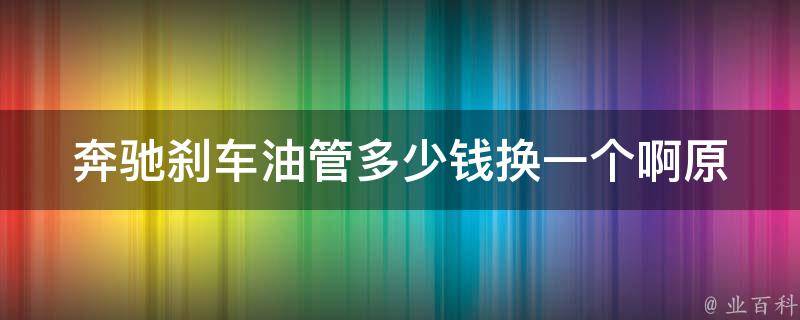 奔驰刹车油管多少钱换一个啊(原厂配件**表和更换维修攻略)