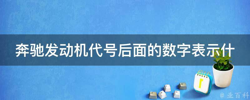 奔驰发动机代号后面的数字表示什么意思啊