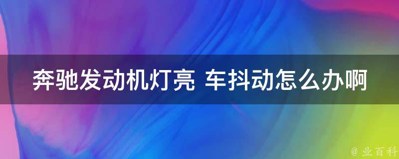 奔驰发动机灯亮 车抖动怎么办啊怎么解决呢