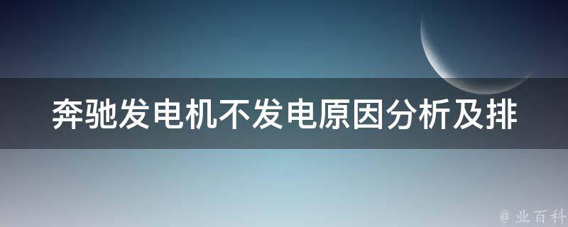 奔驰发电机不发电(原因分析及排除方法)