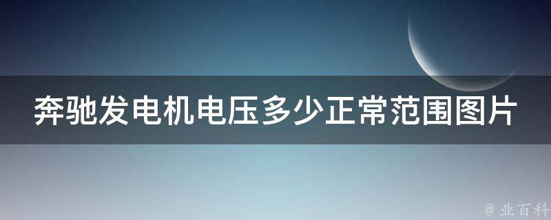 奔驰发电机电压多少正常范围图片