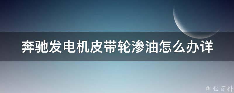 奔驰发电机皮带轮渗油怎么办_详解+图片教程